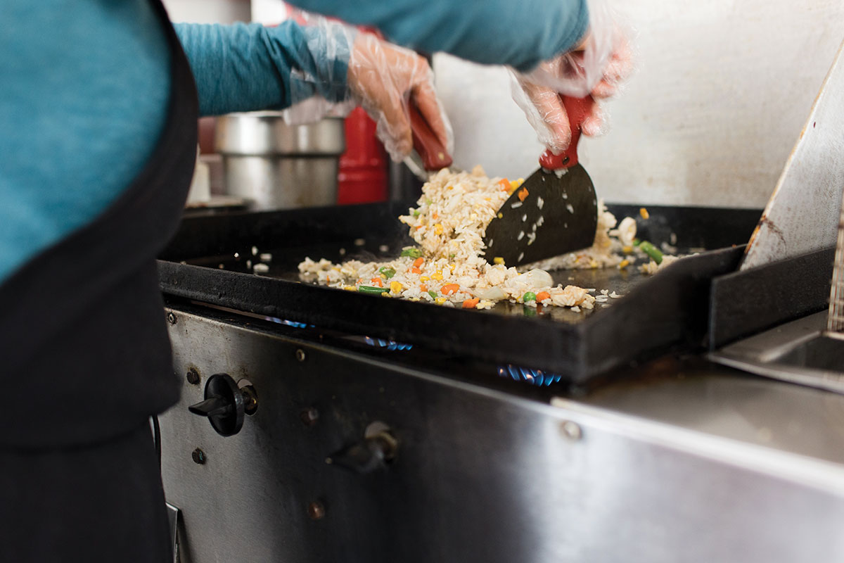Lith Vining cooking fried rice