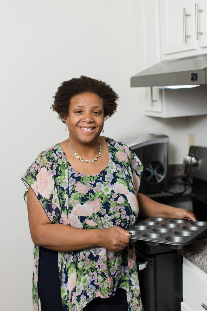 Wanda Denise in her kitchen