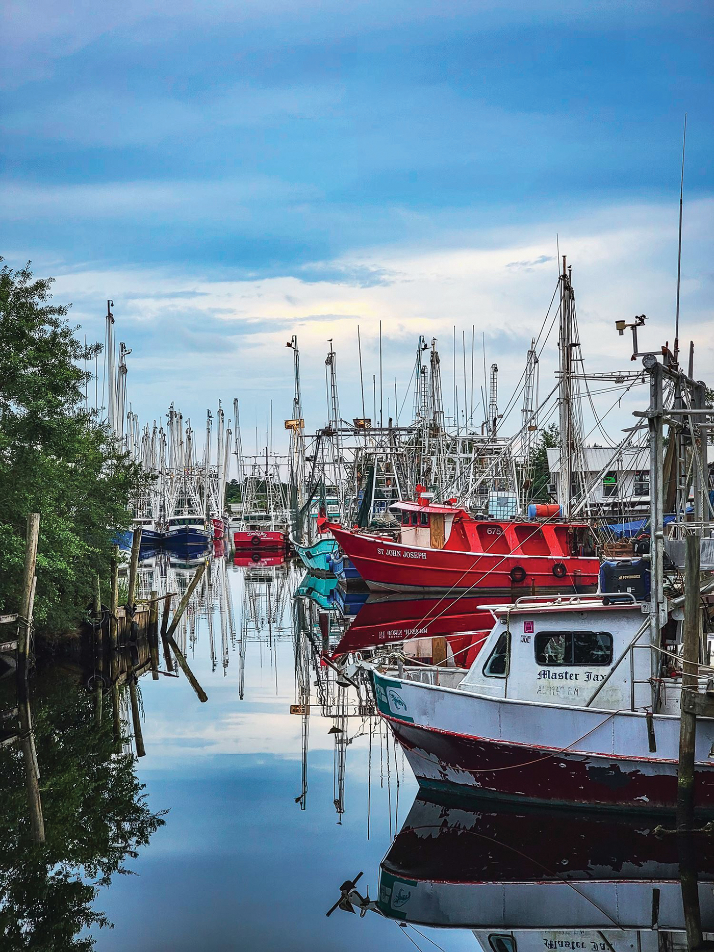 Colorful shrimp boats in Bayou La Batre